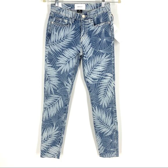 Current/Elliot The Stiletto Jean Wily Blue Palm Print Size 23 - Picture 1 of 7